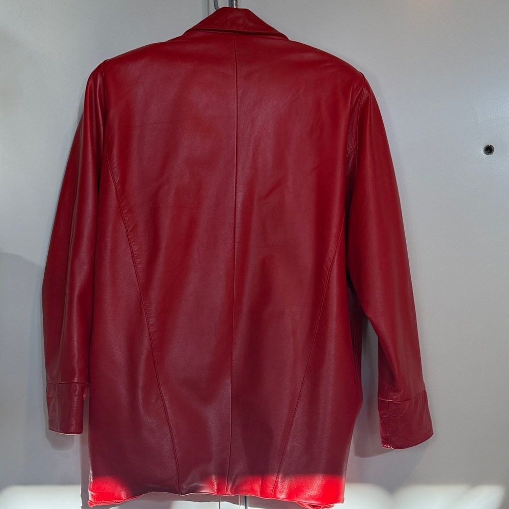 Vintage Erez Women's Red Leather Jacket - Picture 8 of 8
